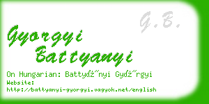 gyorgyi battyanyi business card